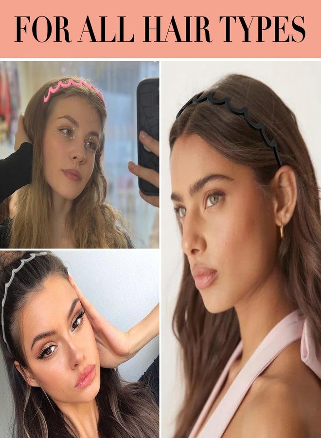 Canitor 8 Pieces Zig Zag Headbands Gifts for Women Teen Girls 90s Outfits Fashion Hair Accessories Head Bands for Women's Hair Thin Teeth Comb - Image 3